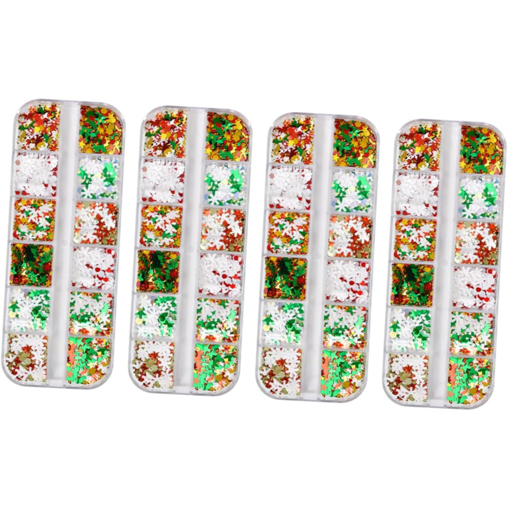 Hkhbjs Christmas Nail Art Decorations Snowflake Nail Sequins Stickers For Manicure