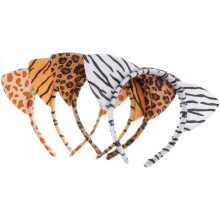 4er-Set Haarreifen mit Leopardenmuster und Katzenohren, leichtes Material, klassisches Leopardenmuster, kreatives Haaraccessoire