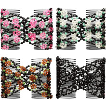 4er-Pack schicke Haarkämme mit Perlen, dehnbare Haarspangen, Haaraccessoires für Damen und Mädchen, verschiedene Stile