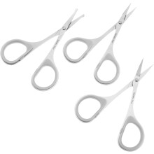 3-delige elegante make-upschaarset van roestvrij staal voor het trimmen van haar, baard en gezichtshaar.