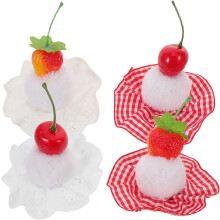 4er-Set dekorative Haarspangen in Fruchtform mit Kirsch- und Erdbeerkuchenmotiv für Mädchen, ideal als Partyaccessoires und Gastgeschenke