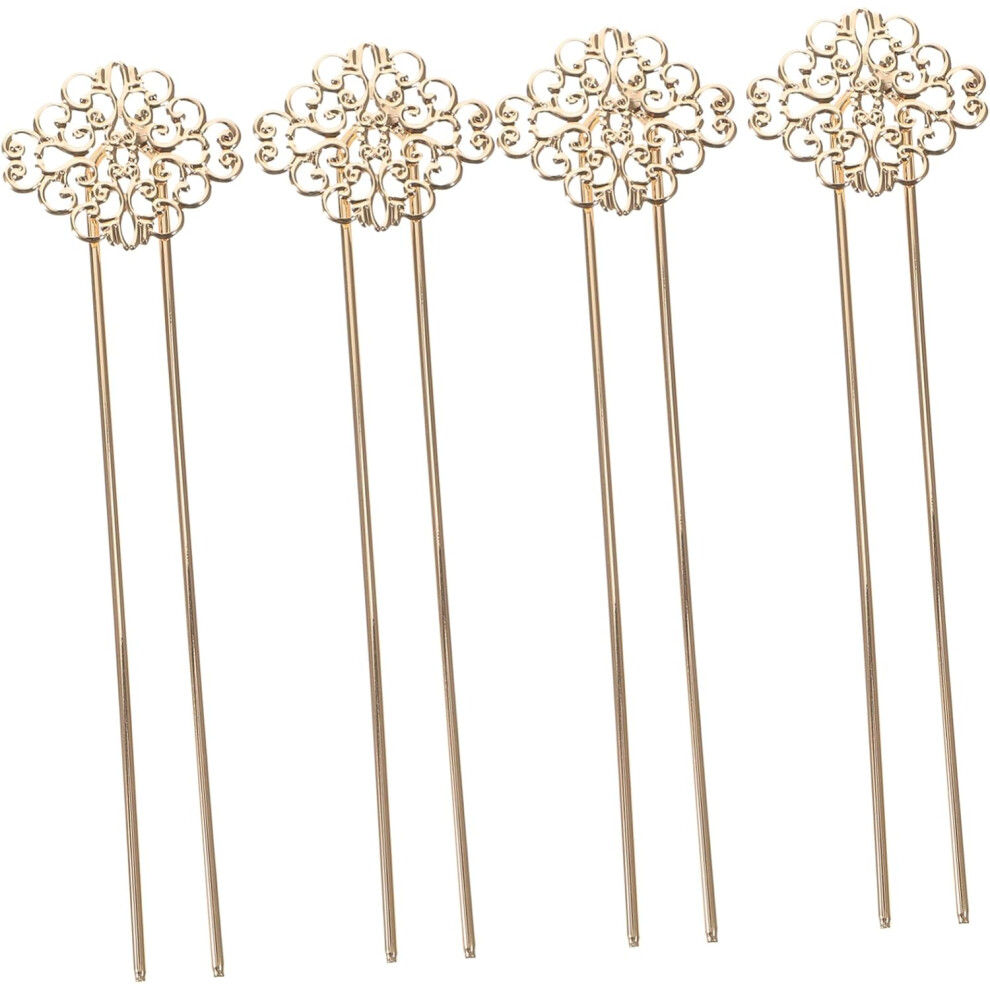 Hkhbjs Golden 4Pcs Antique Hairpin Vintage Metal Hair Stick Hair Forks For Women Girls Chinese Sticks Bun Forks Decorative Pin