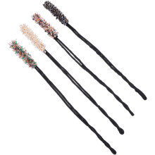 4pcs Hair Accessories for Women Hair Bun Diy Maker Crystal Bun Shaper Women Styling Tools Compact