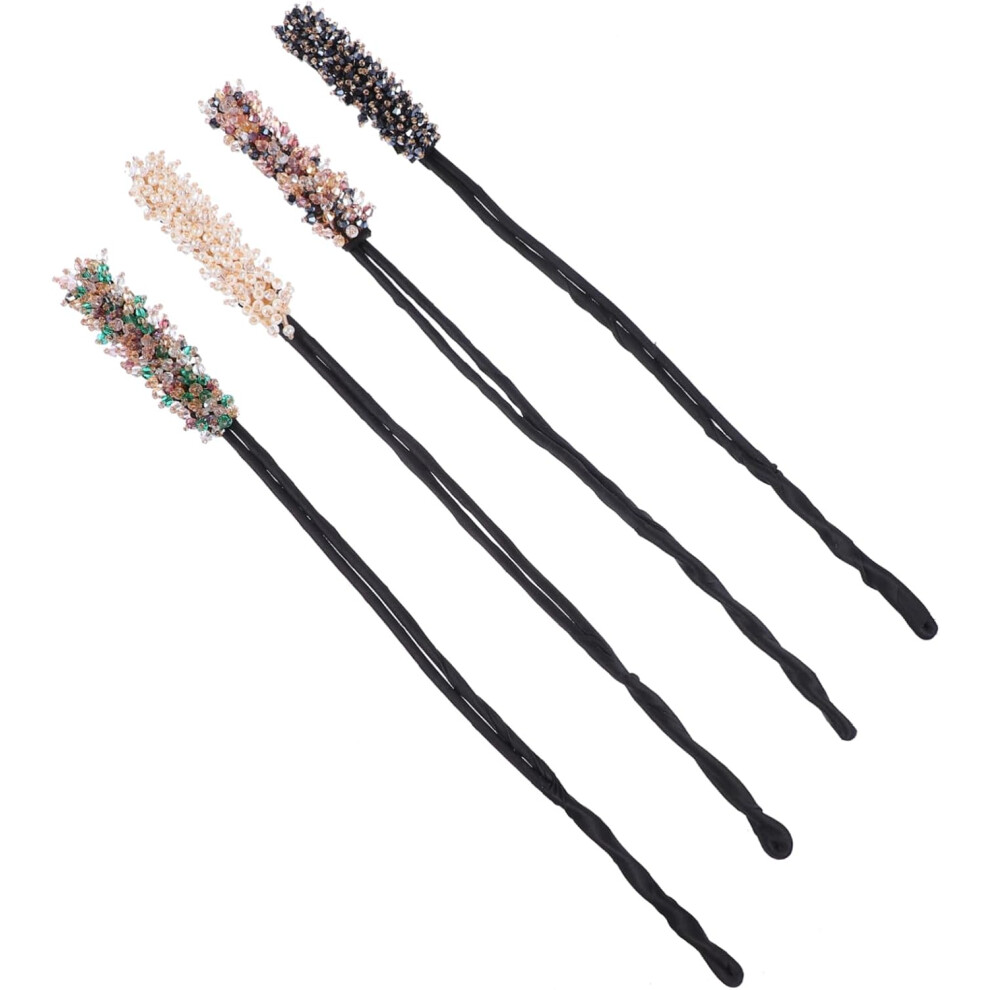 Hkhbjs 4Pcs Hair Accessories For Women Hair Bun Diy Maker Crystal Bun Shaper Women Styling Tools Compact