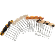 4er-Pack Haarkämme mit Acetatzähnen und seitlichen Haarspangen für Damen