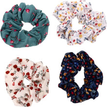 4pcs Retro Hair Tie Stretchy Hair Scrunchies Women Ties Fabric Bands for Ponytail Holders for Holiday Events