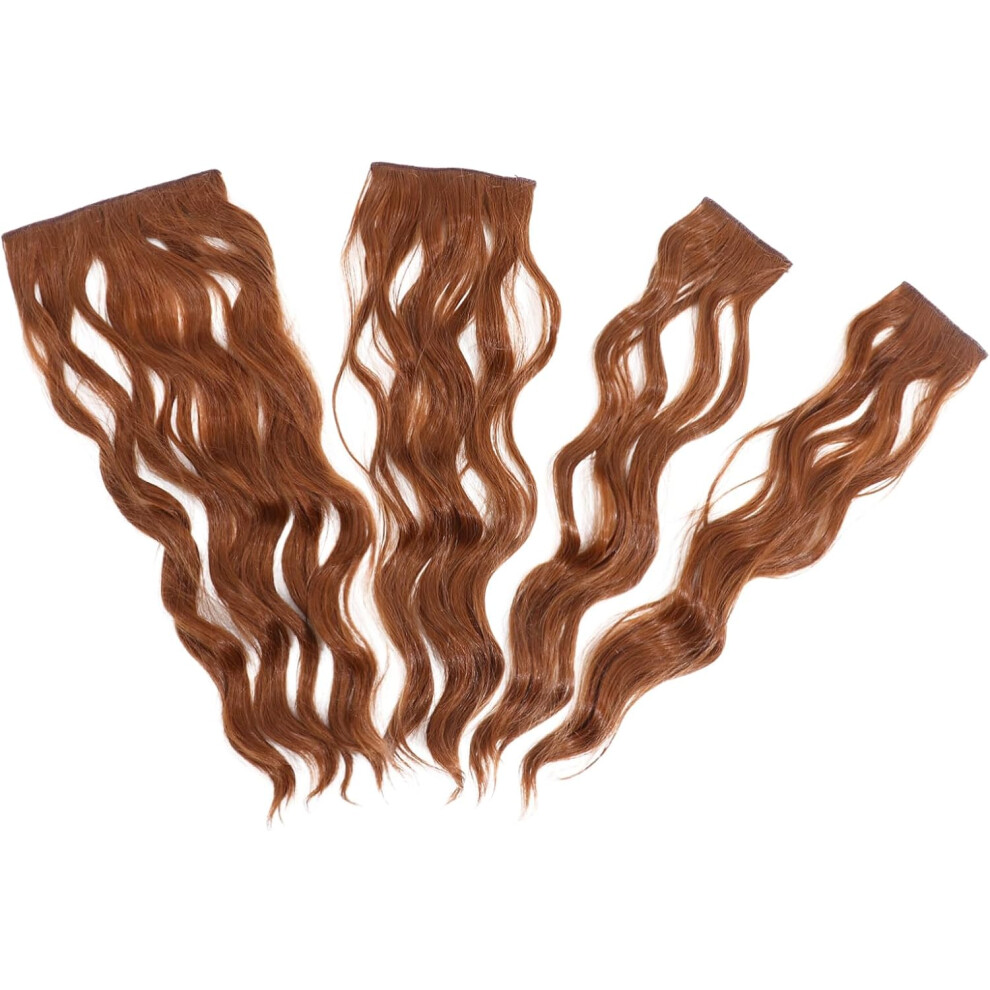 Hkhbjs 4Pcs Long Wavy Hair Extensions For Women Clip In Synthetic Hair Natural Look Hairpiece For Everyday Use And Styling
