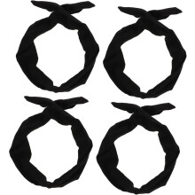 Vintage schwarze Schleifen-Turban-Stirnbänder, 4er-Pack, Drahtschleifen-Haaraccessoires für Damen und Mädchen, Make-up- und Sport-Haarwickel