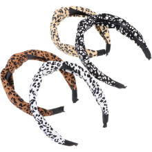4er-Pack Damen-Haarbänder mit Leopardenmuster, dehnbares Material, Haaraccessoires für Hochzeiten