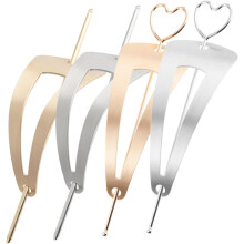 4er-Set goldene Haarnadeln aus Metall für Damen, schlichte Haarknoten, elegante Haaraccessoires für festliche Anlässe