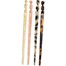 4er-Pack Haarnadeln in Schildpattoptik für langes Haar, geeignet für Damen und Mädchen, Retro-Stil, chinesisch