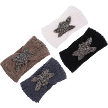 4er-Pack breite, gestrickte Stirnbänder für Damen, modische Kopfbedeckung, Unterstützung bei Chemotherapie