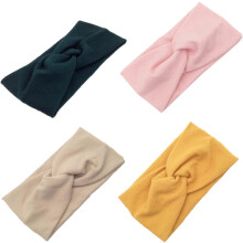 4er-Pack Baumwoll-Haarbänder mit Knoten für Damen, elastische Yoga-Kopftücher in Schwarzgrün, Ingwer, Beige und Rosa, stylische Haaraccessoires