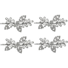 4er-Pack Haarspangen für Damen, Strasssteine, seitliche Haarnadeln, Blätterdesign, Haaraccessoires