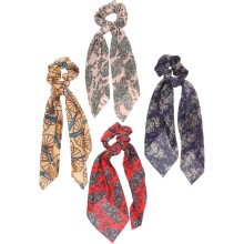 4 stuks Boheemse haarelastiekjes/staartsjaals van chiffon voor vrouwen en meisjes, geschikt voor dagelijks gebruik en speciale gelegenheden.