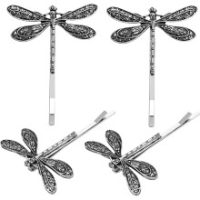 4er-Pack Libellen-Haarspangen aus Metalllegierung für Damen, Mädchen und Jungen im Vintage-Stil
