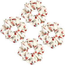 4pcs Chic Hair Ties Floral Printing Hair Scrunchies Ponytail Holders for Women for Women Girls