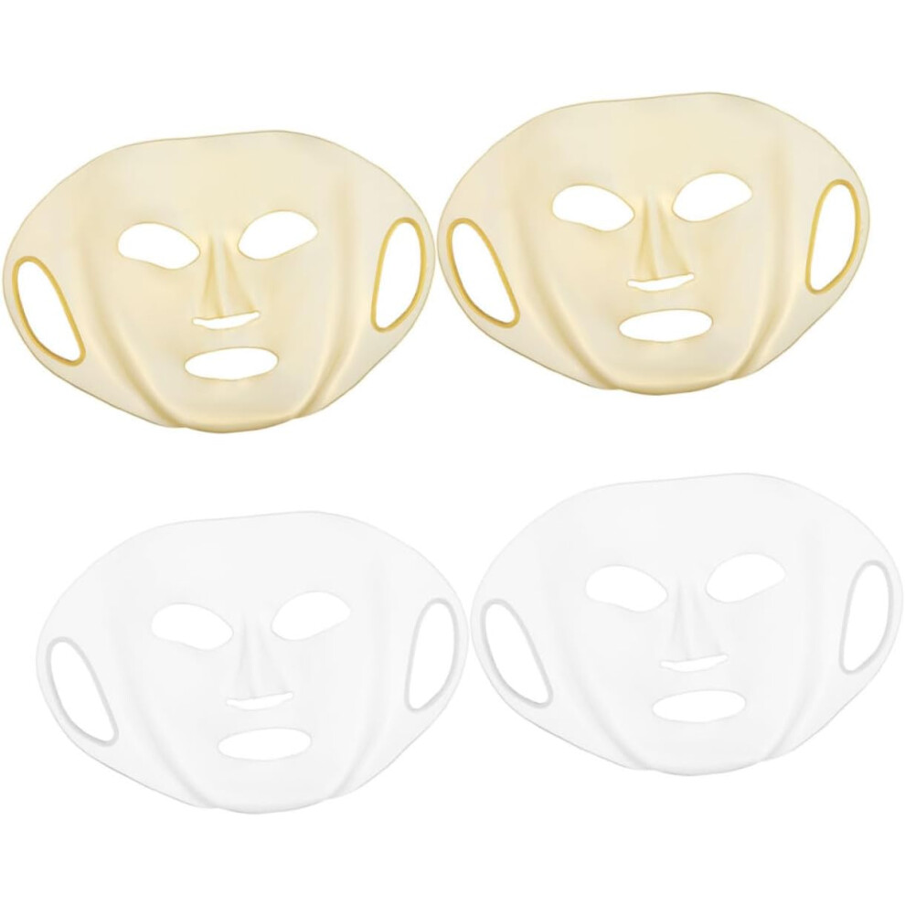 Hkhbjs Reusable Silicone Face Mask Covers 4Pcs Set, Stretchable High Elasticity Sheet Mask Holders For Spa Facial Treatment