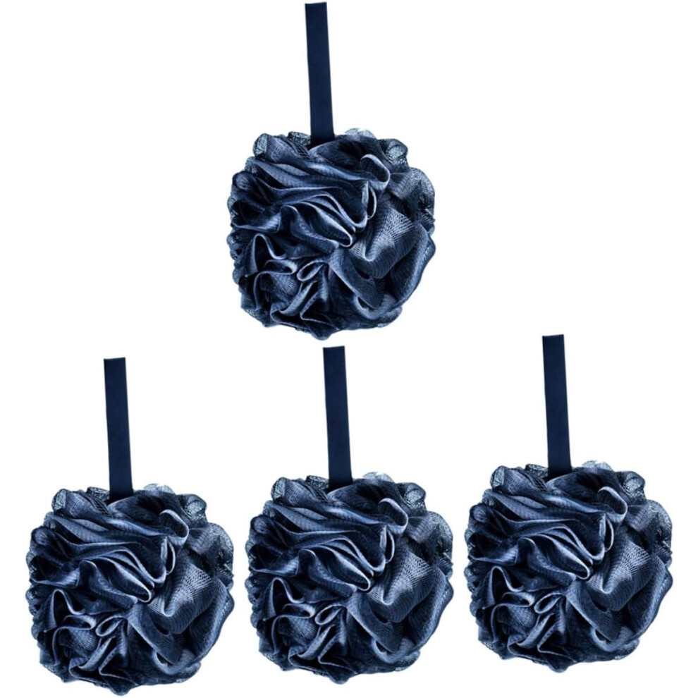 Hkhbjs Bamboo Charcoal Bathing Sponge Ball 4Pcs 60G Black Gradient Mesh Shower Loofahs Foaming Bath Ball