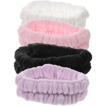 4er-Pack Spa-Stirnbänder für Damen, rosa, rutschfest, ideal zum Gesichtwaschen und für die Hautpflege.