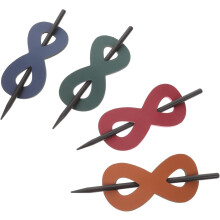 4er-Pack Haarspangenhalter aus Leder für Damen und Mädchen, elegante Haarnadeln für Pferdeschwänze, Haarstyling-Stifte