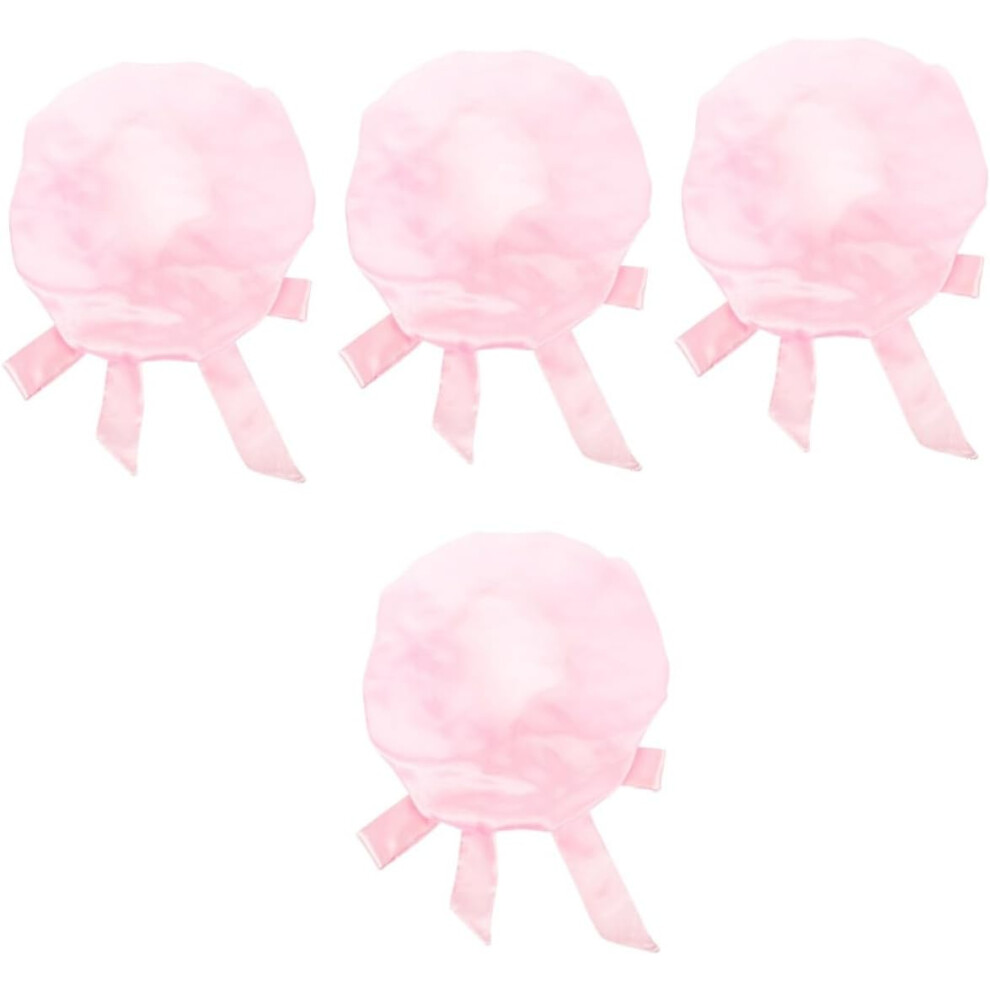 Hkhbjs 4Pcs Bowknot Showering Cap Bath Cap Decorative For Women Girl Satin Bonnet Hair Bonnet For Sleeping Use In Shower Bath