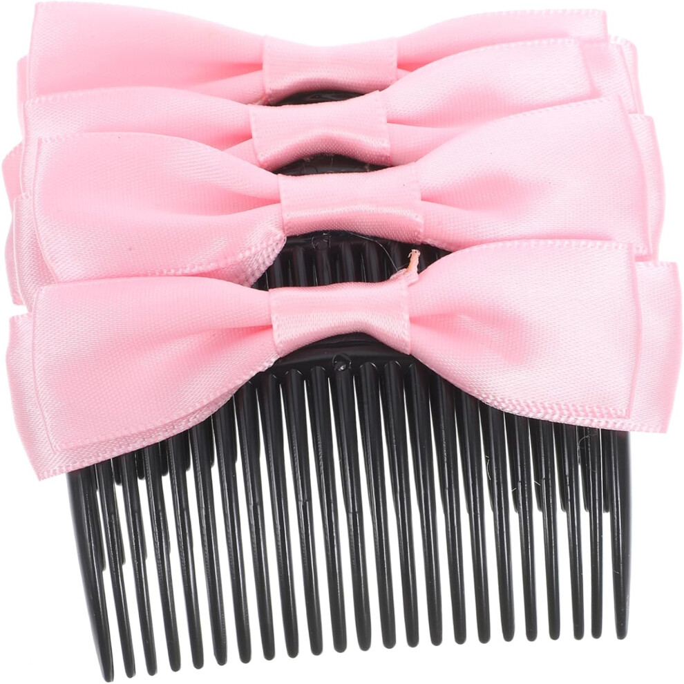 Hkhbjs Pink 4Pcs Hairpin Organizer Hair Comb Hair Side Comb For Women Girls For Daily Use And Parties