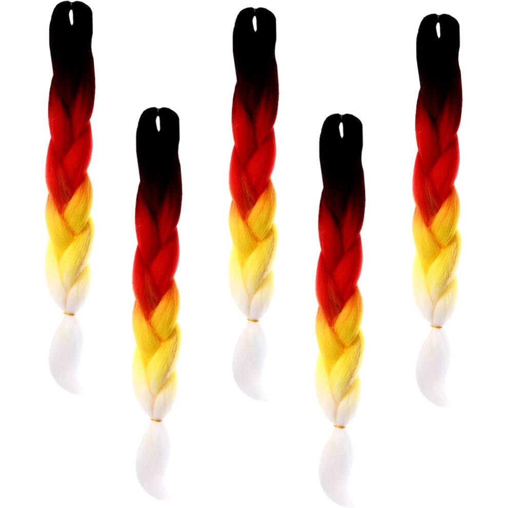 Hkhbjs 5Pcs Wig Braids African Ombre Colors Synthetic Braids Hair Extensions For Braiding Hair For Girls