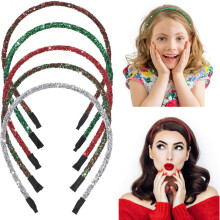 5er-Packung Glitzerpuder-Haarbänder für weihnachtliche Haardekorationen, festliche Haaraccessoires für Mädchen