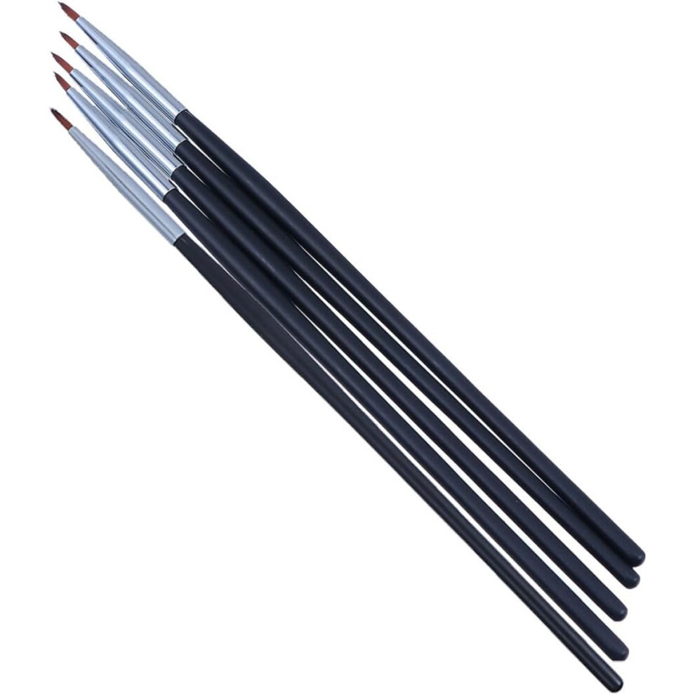 Hkhbjs Black 5Pcs Eyeliner And Lipstick Brush Set, Fine Synthetic Makeup Applicators