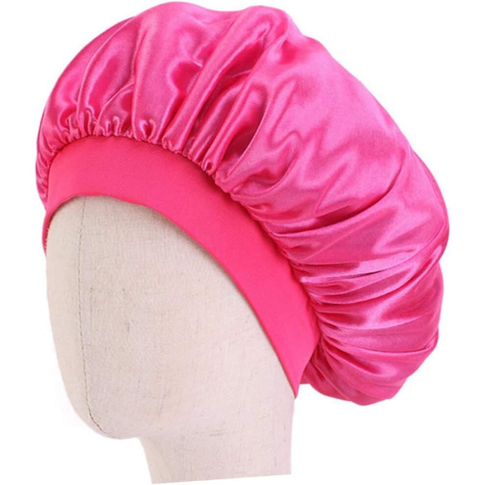Hkhbjs 5Pcs Elastic Satin Sleeping Caps Hair Protection Bonnet Wide Rim Hats