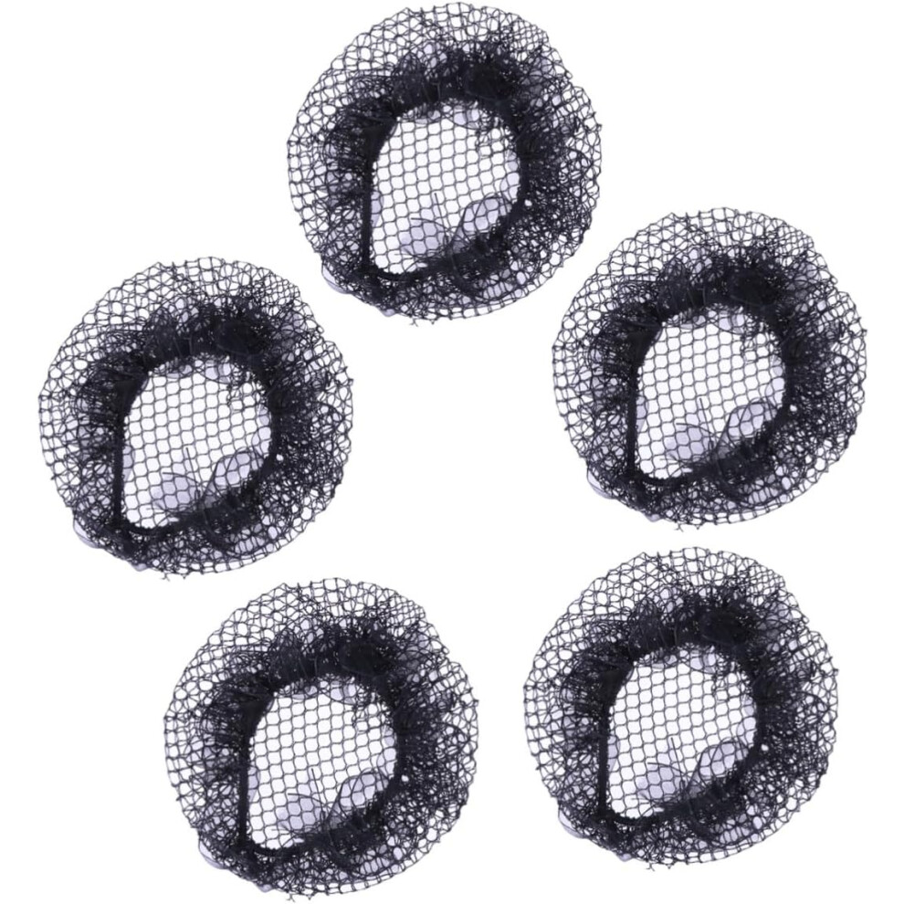 Hkhbjs Black 5Pcs Ballet Hair Bun Nets Lace Edge Large Hole Mesh Reusable Hair Net Buns For Dancers Ballet Skating Gymnastics Performance