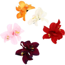 5er-Pack Haarspangen mit künstlichen Doppelorchideen-Haarnadeln für Damen im Hawaii-Party-Stil