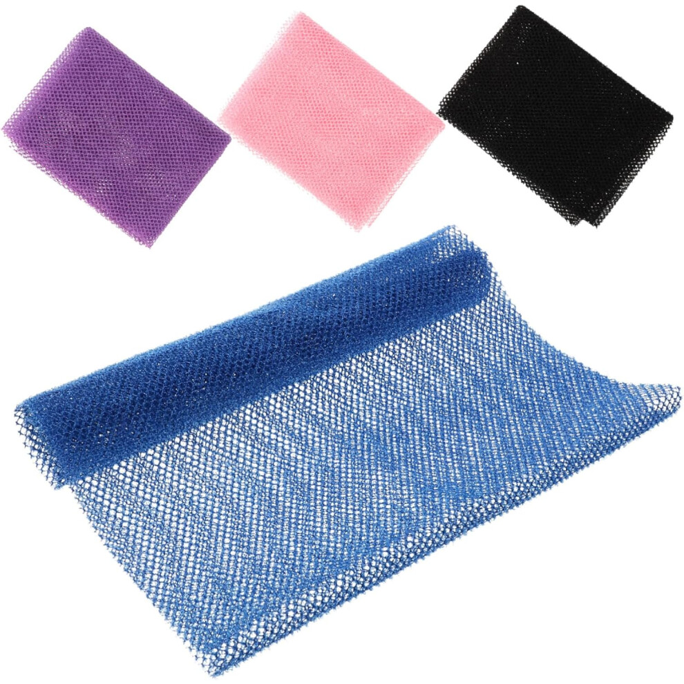 Hkhbjs Blue/Black/Pink 4Pcs Exfoliating Back Scrubber Shower Skin Brush Nylon Quick Drying Elastic Bathroom Washcloth For Home Use