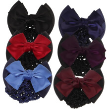 6pcs Elegant Bow Headdress Hairpin Snood Net Mesh Hairpin Clip for Women School Party