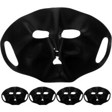 5 Stück schwarze Silikon-Gesichtsmaskenüberzüge, wiederverwendbare 3D-Ohrmaskenhalter zum Aufhängen