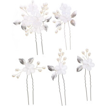 5er-Set florale Haarnadeln, Braut-Haarschmuck für Hochzeit und Brautjungfern, elegant geformte Haarnadeln und Material