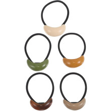 5 elastici ovali geometrici per capelli, colori eleganti, accessori per capelli da donna.