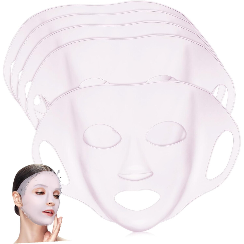 Hkhbjs Light/Pink 5Pcs Reusable Silicone Face Mask Covers In Moisturizing Mask For Skincare Silicone Prevents Evaporation