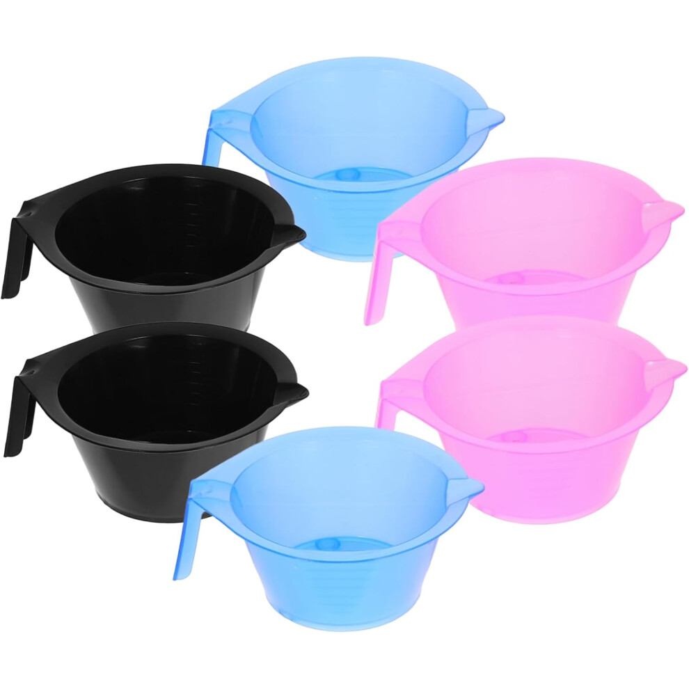 Hkhbjs 6Pcs Hair Bowl Brush Bowl Hair Dye Kits For Salon Professional Abs Material Scales Random Color