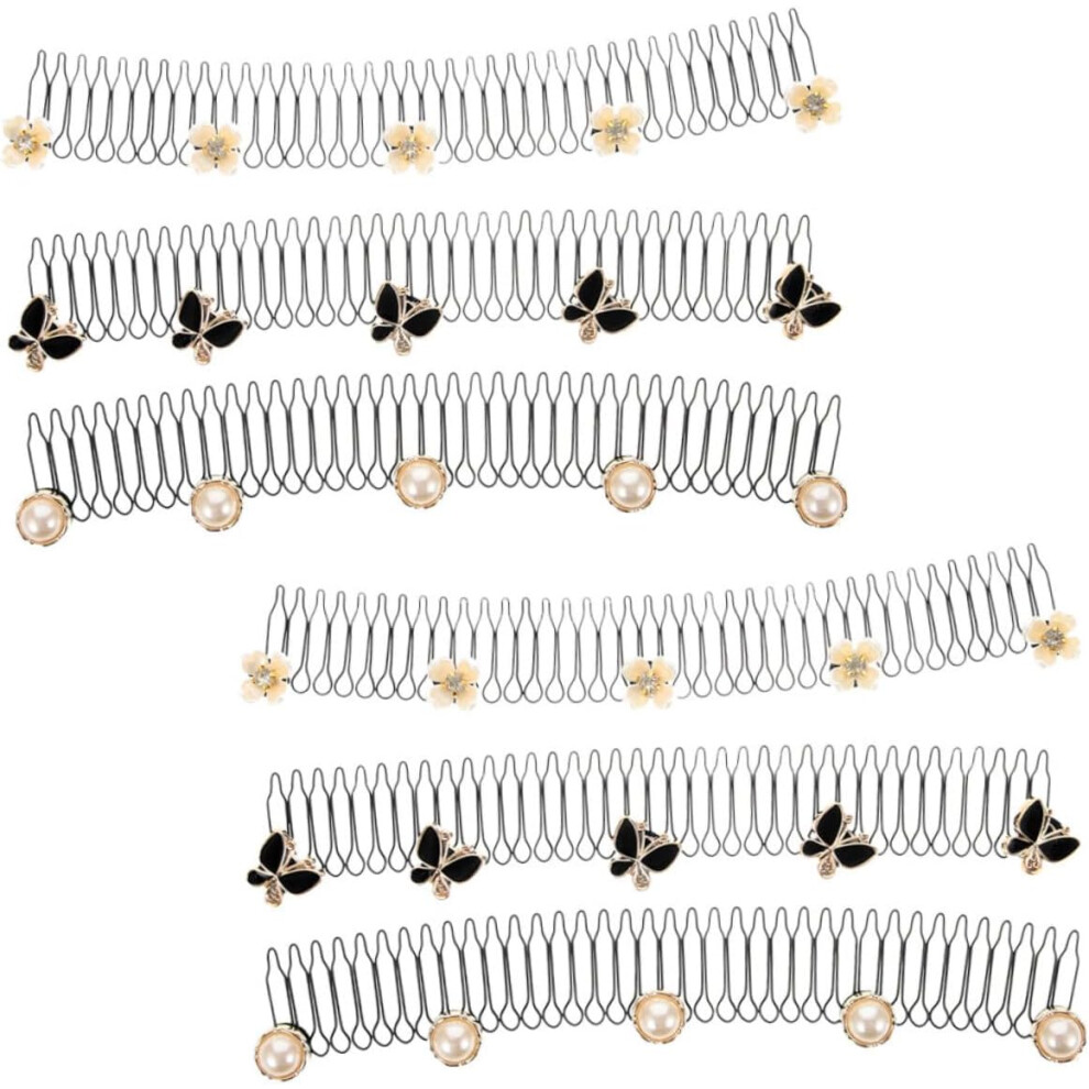 Hkhbjs Black 6Pcs Hair Comb Women Hair Fixer Combs Accessories For Girls Fashionable Clip Pin Finishing Fixer Holder