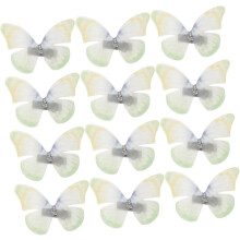 50 Stück doppellagige Organza-Schmetterlingshaarspangen, leichte Haarnadeln