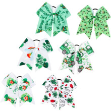 6pcs Bowknot Hair Rope Ponytail Ties for Thick Hair St Patrick's Day Tie for Girls Elastic Ring Sweet and Lovely Bowknot Headdress