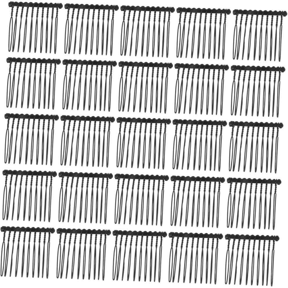 Hkhbjs Black 50Pcs Metal Wire Twist Comb Hair Clips Bridal Wedding Hair Accessories For Parties Ceremonies Teeth Decorative