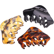 6 Stück modische Haarspangen aus Kunststoff mit Leopardenmuster, ideal für Damen und Mädchen, Farbe zufällig