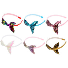 6er-Pack Pailletten-Haarreifen, Glitzer-Meerjungfrauen-Party-Dekoration, Haarreifen für Mädchen, hübsches Haaraccessoire