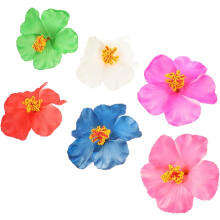 6er-Pack Haarspangen im Boho-Stil mit Hibiskusblüten für Damen und Mädchen, ideal für Strandpartys.