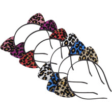 6er-Pack Katzenohren-Haarbänder mit Glitzer, Party-Look, Leopardenmuster, süße Haarbänder für Mädchen