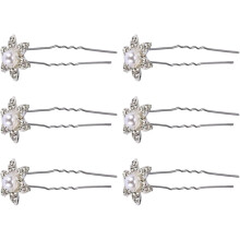 6er-Pack Haarspangen mit Perlenblumen, modischer Brautschmuck, stilvolle Haaraccessoires für die Hochzeit, U-Form