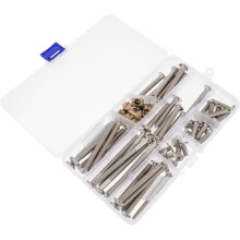 Schrauben- und Mutternset für Babybetten, Edelstahl, Materialbox, einfache Handhabung, rostbeständig, Möbelreparatur